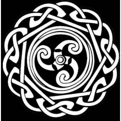 Motif Celtique blanc Triskel et entrelacs nordiques pour vêtements Celtiques