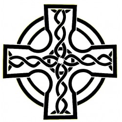 Zoom sur motif Croix celtique N° 2 avec entrelacs nordiques.