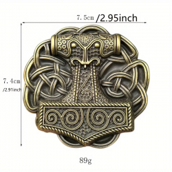 Boucle de ceinture Marteau de Thor 2 en Métal. dimensions 7,5cmX7,4cm