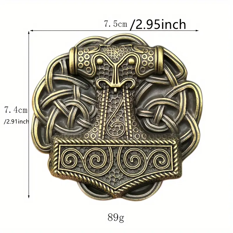 Boucle de ceinture Marteau de Thor 2 en Métal. dimensions 7,5cmX7,4cm