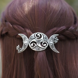 Pince à cheveux Triskel celtique en métal pour femme