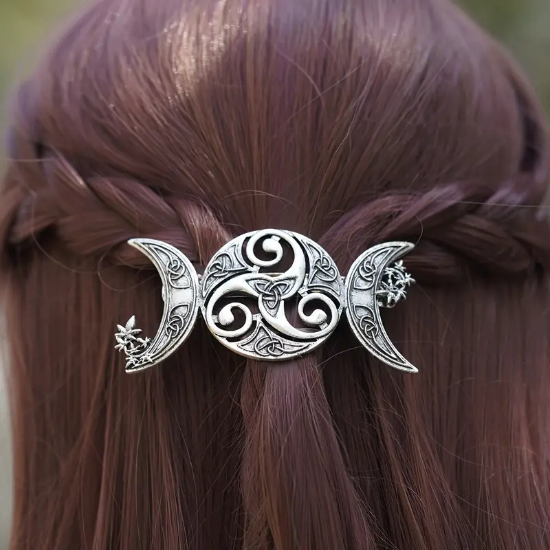 Pince à cheveux Triskel celtique en métal pour femme