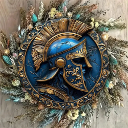 Casque de guerrier spartiate. Fleurs