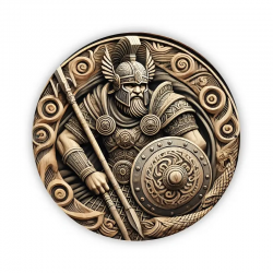 Plaque en aluminium 20x20cm Guerrier Celte.