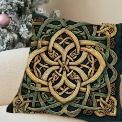 Housse de coussin avec motifs celtiques. Dimensions 45,72 X 45,72cm