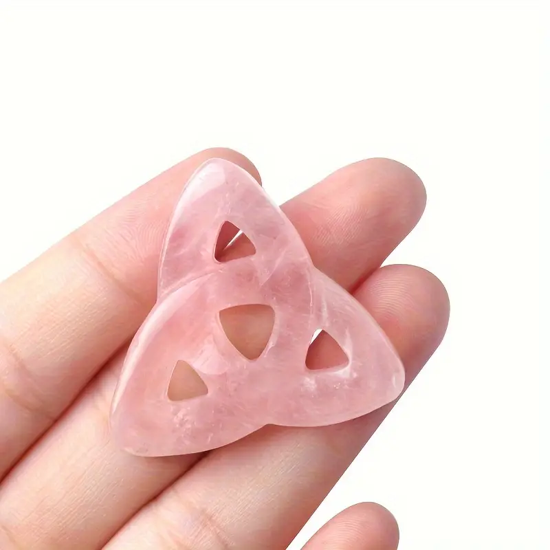 Pendentif en pierre Quartz Rose Noeud Nordique