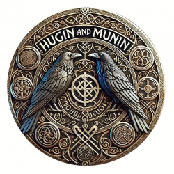 Odin'S Double Raven rond en aluminium