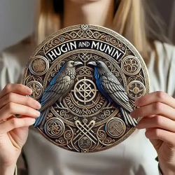 Odin'S Double Raven rond en aluminium en Main 2