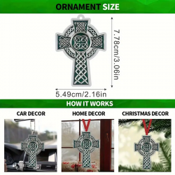 Pendentif Croix Celtique Décoration Voiture.5,49X7,78cm