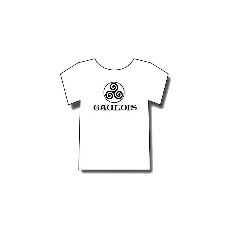 T-shirt symbole Triskel Gaulois et celtique. Mention "Gaulois".