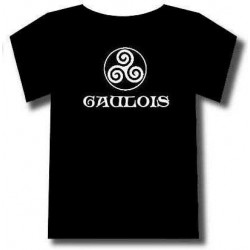 T-shirt Noir Triskel Gaulois Autochtone. symbole celte dans toute l'Europe.