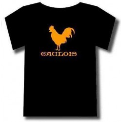 t-shirt coq mention Gaulois motif orange